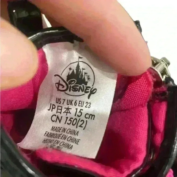 DISNEY CRUELLA DE VIL Black Patent Leather Studded Kids Boots‎ Shoes Pink Size 7 - Picture 5 of 6